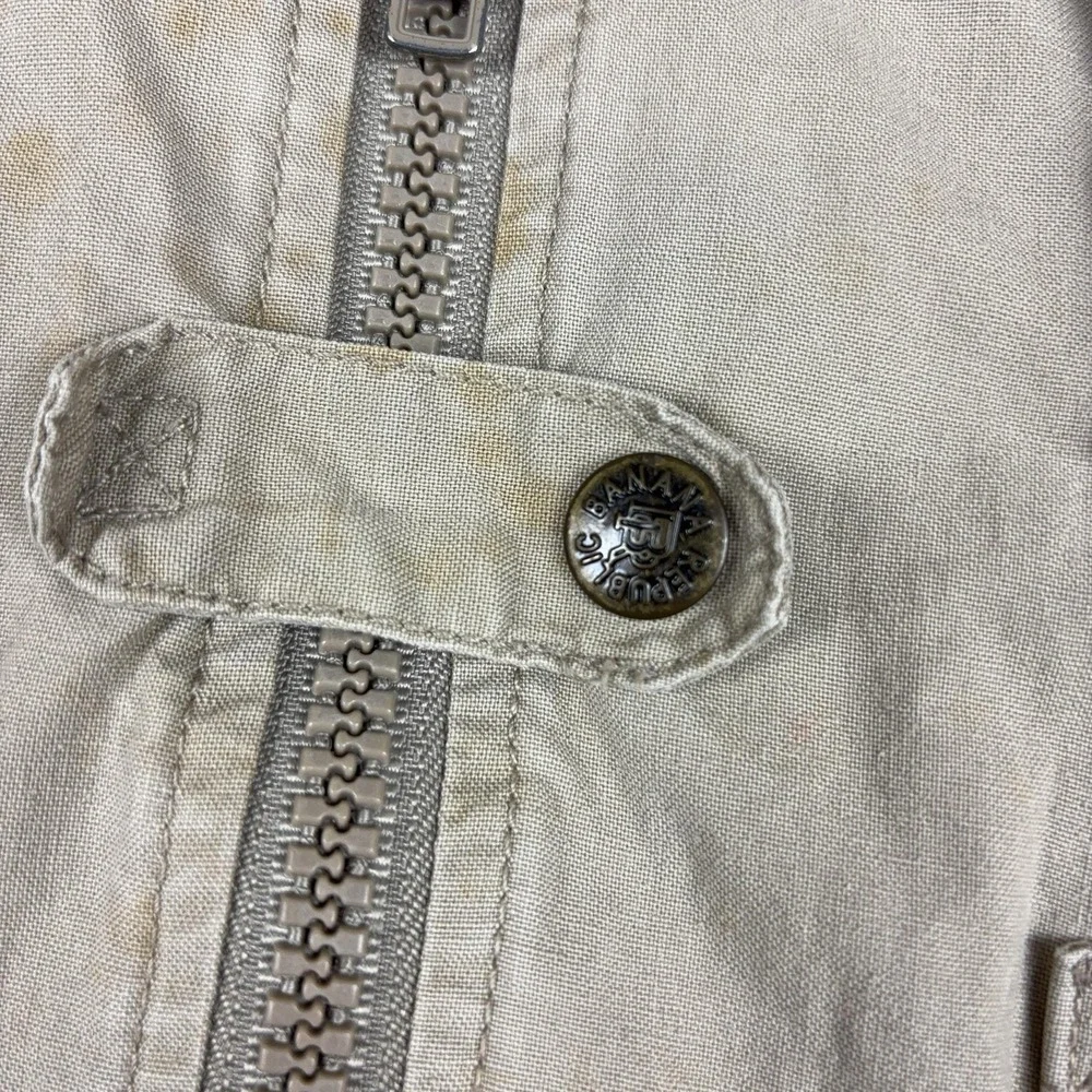 Vintage Banana Republic Vest Mens XL Beige Cotton Safari Fishing Outdoor 80s